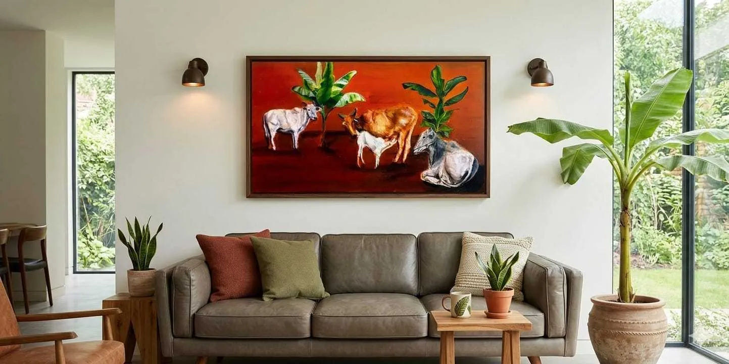 Indian Rural Life — Oil on Canvas by Bhumika Singh